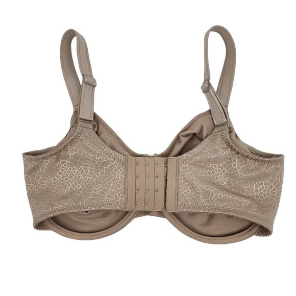 Chantelle Nude Floral Full Coverage Back Clasp Underwire Bra Size 32DDDD - Picture 4 of 4